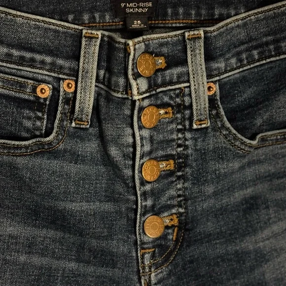 J. Crew Mid Rise Blue Jeans with Distressed Details - Picture 5 of 7